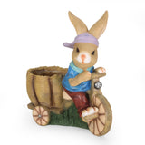 Outdoor Decorative Rabbit Planter, Blue and Brown - NH689413