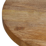 Modern Industrial Handcrafted Mango Wood Pedestal Dining Table, Natural and Raw Charcoal - NH685513