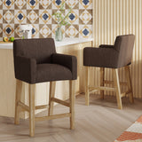 Chaparral Contemporary Fabric Upholstered Wood 26 inch Counter Stools, Set of 2