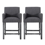 Chaparral Contemporary Fabric Upholstered Wood 26 inch Counter Stools, Set of 2