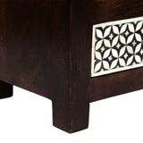 Handcrafted Boho 3 Drawer Mango Wood Nightstand - NH898313