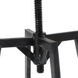 Modern Industrial Firwood Adjustable Height Swivel Barstools, Set of 2, Antique and Black Brushed Silver - NH217413