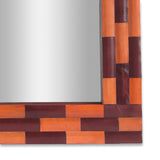 Handcrafted Boho Leather Square Wall Mirror - NH090413