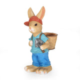 Outdoor Decorative Rabbit Planter, Blue and Brown - NH489413