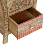 Handcrafted Boho 2 Drawer Mango Wood Nightstand - NH646313