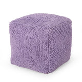 Modern Microfiber Chenille Cube Pouf - NH701413