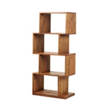 Handcrafted Boho 4 Shelf Acacia Wood Etagere Bookcase - NH745313