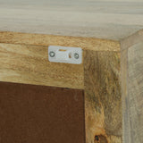 Boho Handcrafted Mango Wood 3 Drawer Sideboard, Natural and Walnut - NH658413