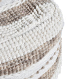 Contemporary Handcrafted Fabric Cube Pouf - NH573513