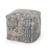 Contemporary Fabric Cube Pouf - NH758313