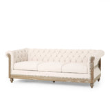 Chesterfield Tufted 3 Seater Sofa with Nailhead Trim - NH559413