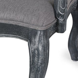French Country Wood and Cane Upholstered Dining Armchair - NH542513