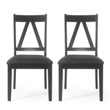 Farmhouse Upholstered Wood Dining Chairs, Set of 2 - NH396413