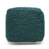 Boho Handcrafted Tufted Fabric Cube Pouf - NH202513