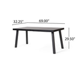 Chitwood Indoor Modern Industrial Acacia Wood Dining Table