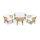 Outdoor Wooden Chat Set with Round Coffee Table - NH171313
