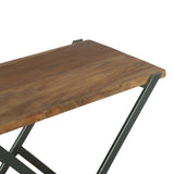 Modern Industrial Handcrafted Wood Side Table, Light Walnut and Gray - NH720513