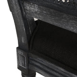 French Country Wood and Cane Upholstered Dining Chair, Set of 4 - NH494513
