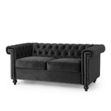 Modern Glam Tufted Loveseat with Nailhead Trim - NH285413