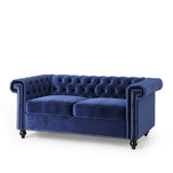 Modern Glam Tufted Loveseat with Nailhead Trim - NH285413