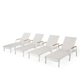 Outdoor Aluminum Chaise Lounge with Mesh Seating (Set of 4) - NH625313