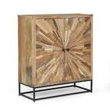 Handcrafted Boho Wooden 2 Door Cabinet - NH923313
