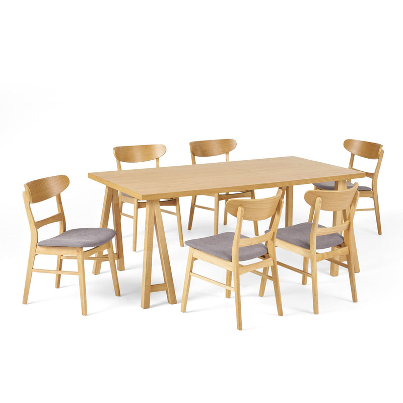 Mid-Century Modern 7 Piece Dining Set with A-Frame Table - NH992313