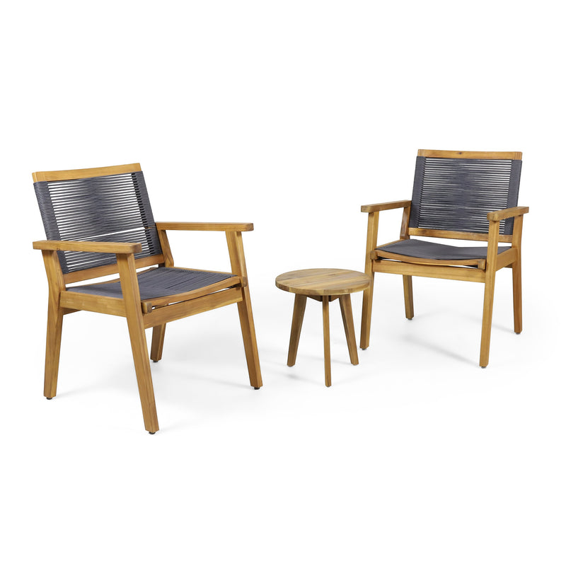 Outdoor 3 Piece Acacia Wood Chat Set - NH496313