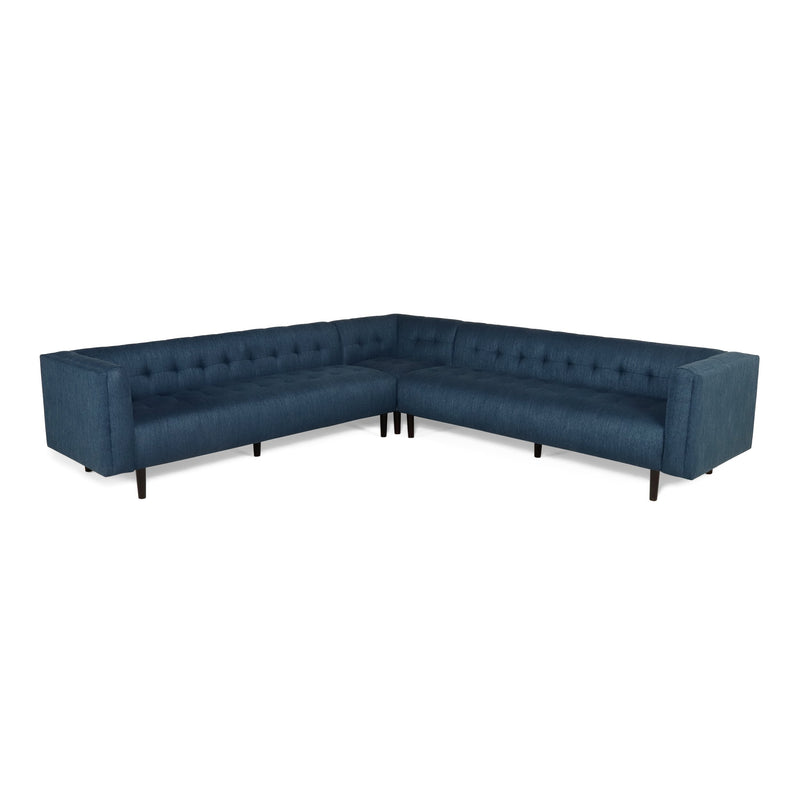 Contemporary Upholstered 3 Piece Sectional Sofa Set - NH636313